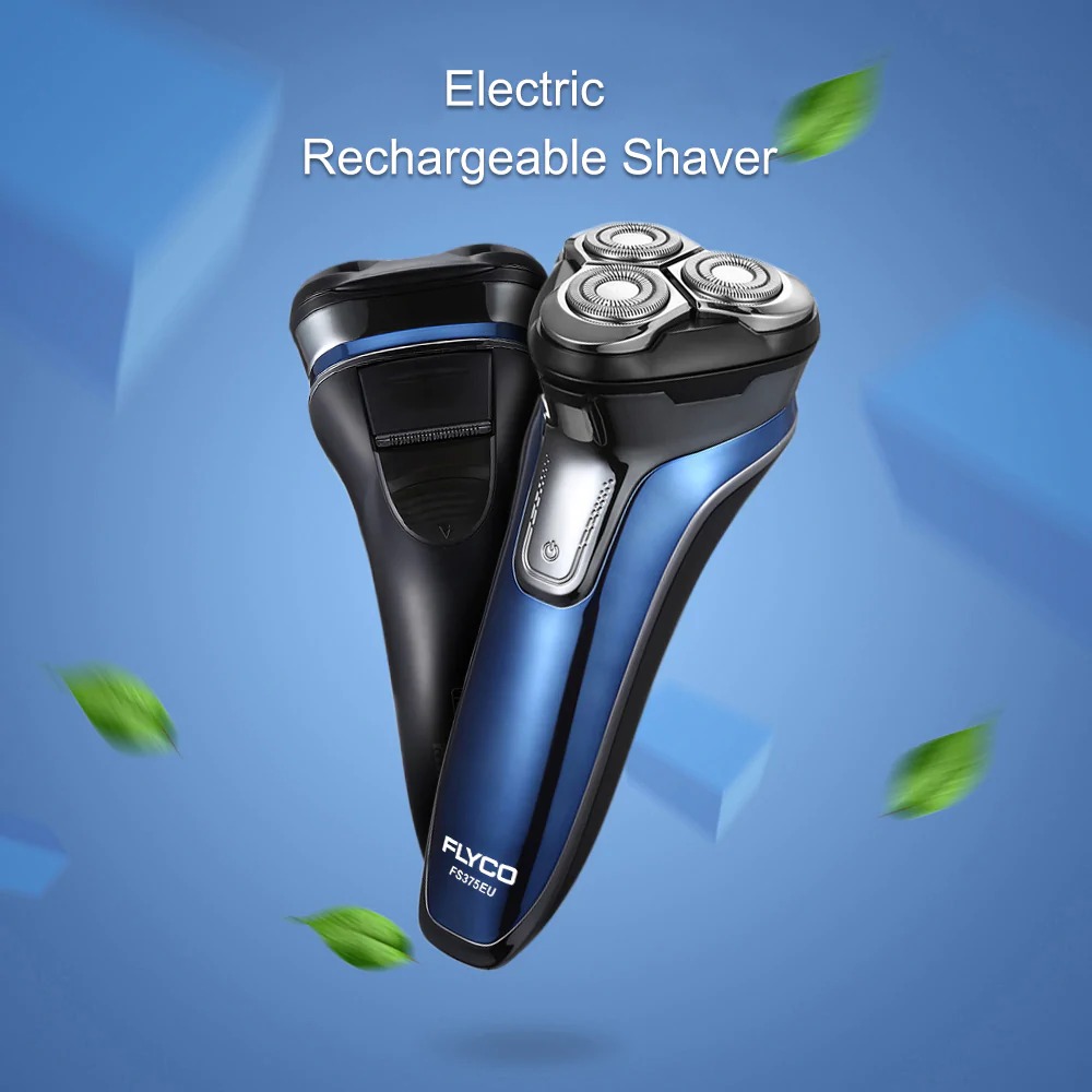 coupon, gearbest, FLYCO FS375EU Electric Rechargeable Shaver Wet Dry Rotary Razor for Men