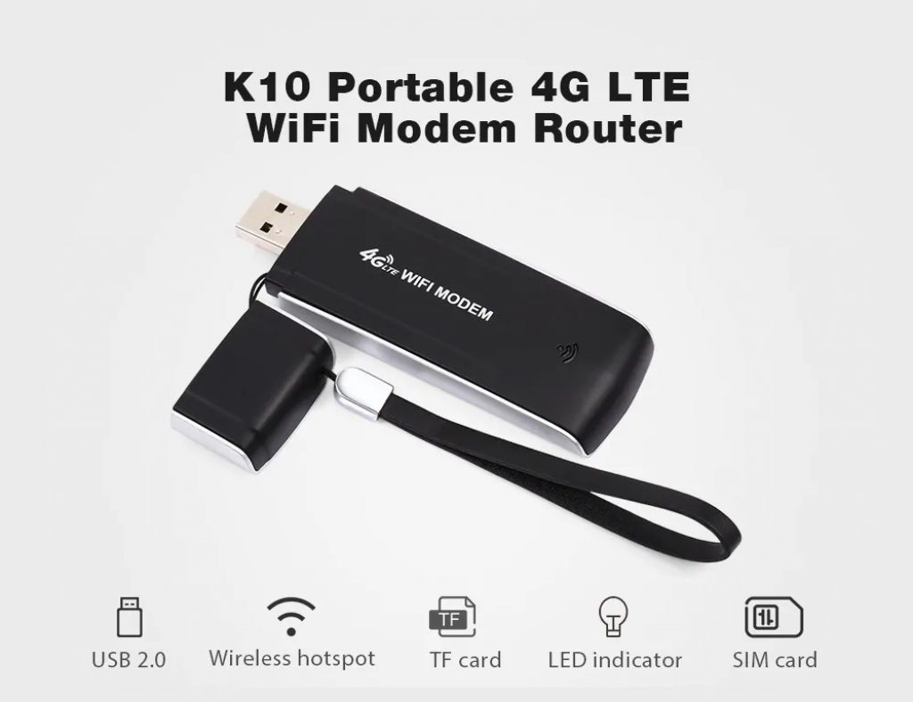 coupon, gearbest, K10 Portable 4G LTE USB WiFi Modem Router Hotspot