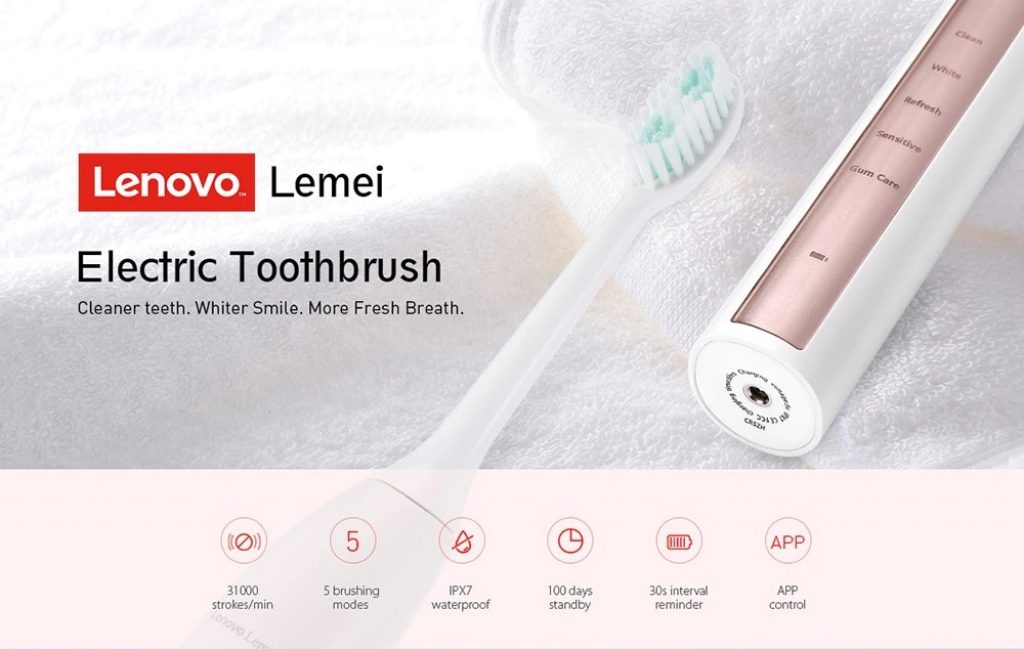 coupon, gearbest, Lenovo Lemei Intelligent Smart Reminder Sonic Electric Toothbrush
