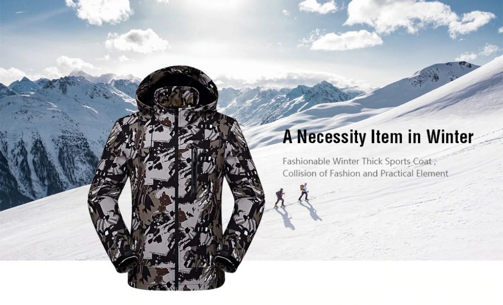 coupon, gearbest, Men's Camouflag Winter Outdoor Coat Water Resistant Windproof Ski Jackets