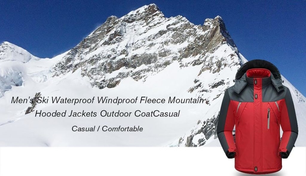 coupon, gearbest, Men's Ski Waterproof Windproof Fleece Mountain Hooded Jackets Outdoor Coat