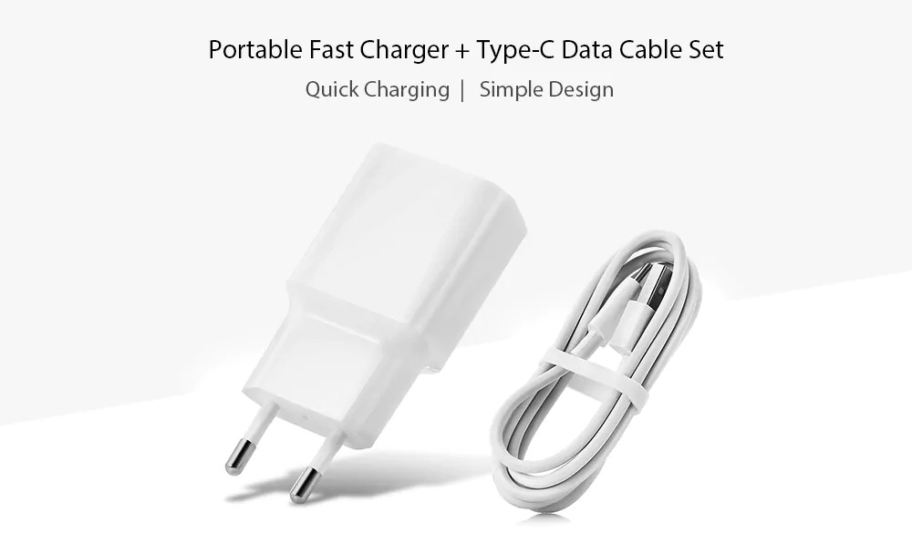 coupon, gearbest, Original Xiaomi Charger + Type-C Data Cable 1m Set