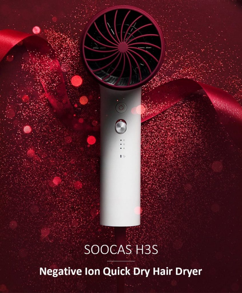 coupon, gearbest, SOOCAS H3S Negative Ion Quick Dry Hair Dryer from Xiaomi youpin