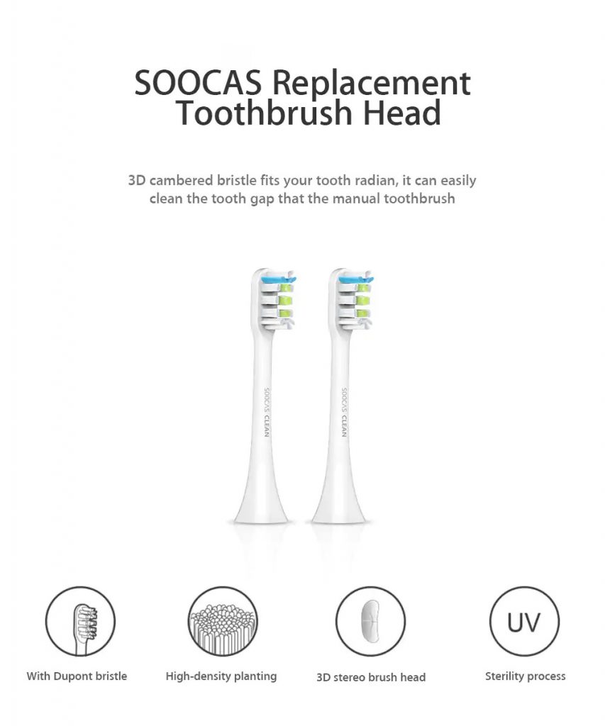coupon, gearbest, SOOCAS X3 Toothbrush Head 2PCS