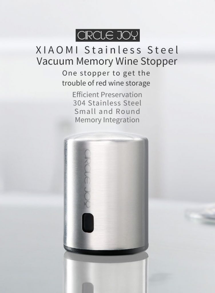 coupon, banggood, XIAOMI Circle Joy Smart Wine Stopper Stainless Steel Vacuum Memory Wine Stopper Electric Stopper Wine Corks