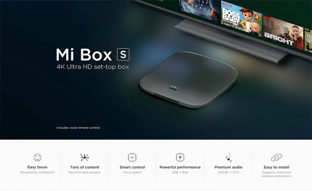 banggood, coupon, gearbest, Xiaomi Mi Box S with 4K HDR Android TV Streaming Media Player Google Assistant Remote Official International Version