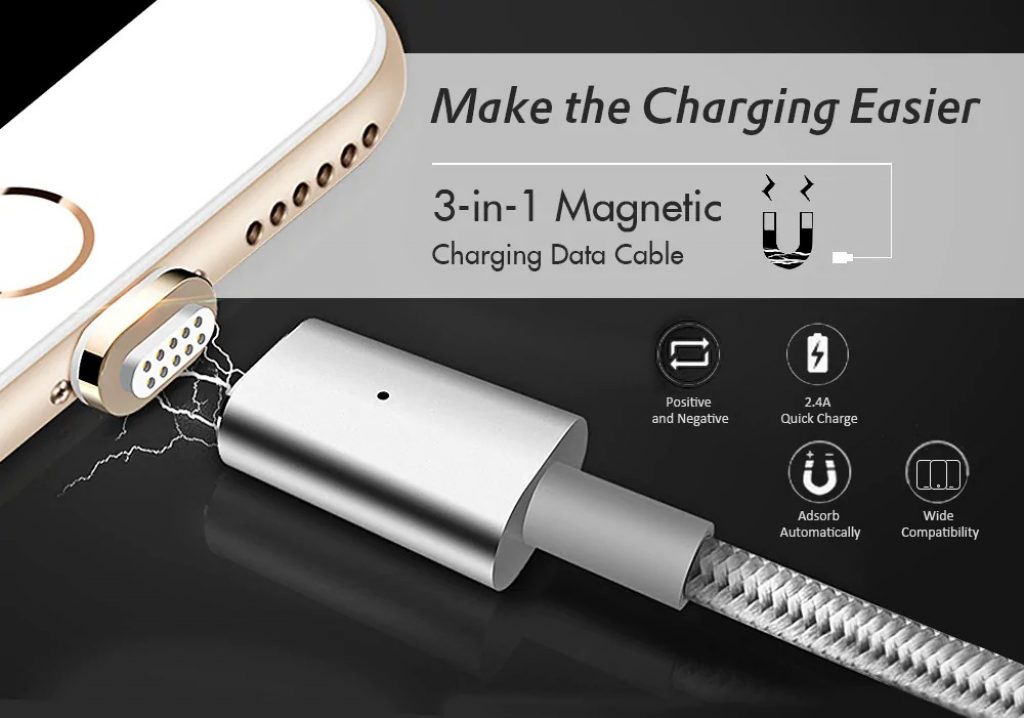coupon, gearbest, 3-in-1 Quick Charging Magnetic Data Cable