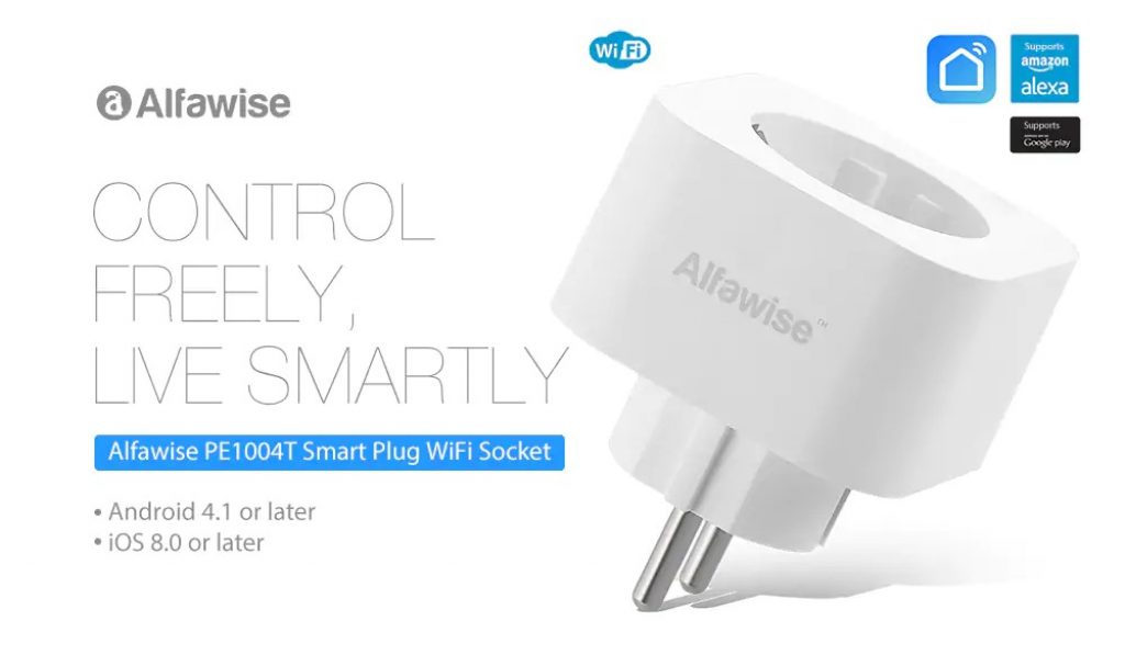 coupon, gearbest, Alfawise Smart Plug EU Standard Works with Alexa Google Home