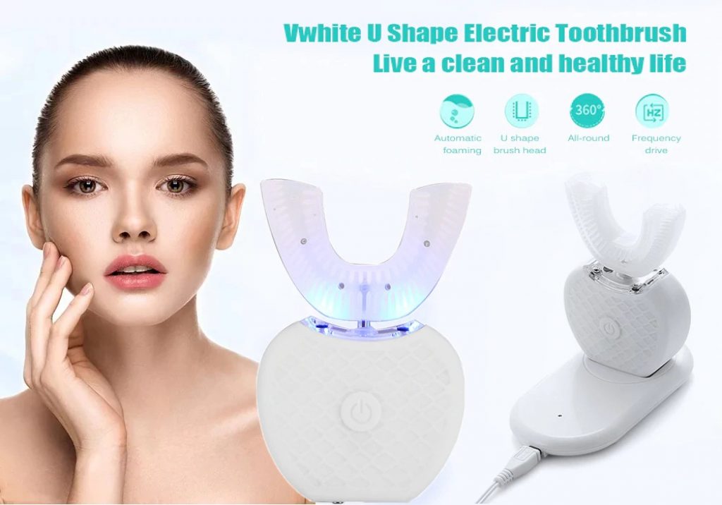 coupon, gearbest, Auto 360-degree U-shape Electric Toothbrush Sonic Mouth Cleaner