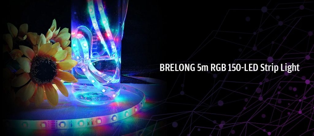coupon, gearbest, BRELONG Music Sensor 5m RGB 150-LED Strip Light for Decoration 2PCS