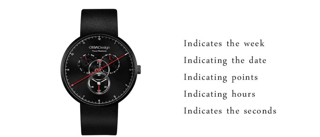 coupon, gearbest, CIGA Time Machine Series Three-eye Quartz Watch