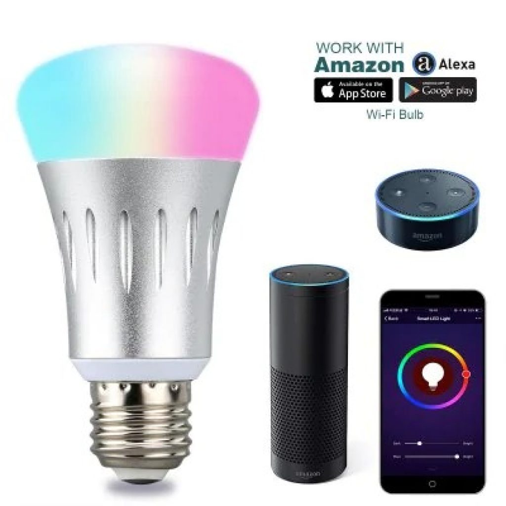 coupon, gearbest, Lampwin WIFI Smart LED Bulb, Works with Amazon Alexa E27 Dimmable Multicolored LED for iOS Androi, App Control Voice Control, Home Lighting