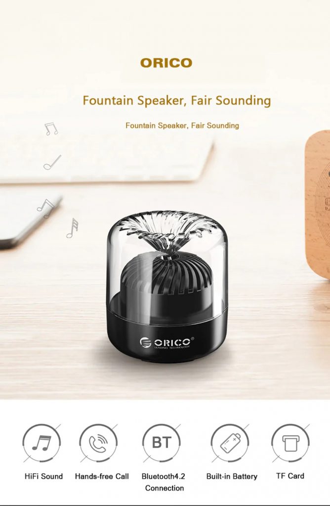 coupon, gearbest, ORICO BS6 - BK Transparent Wireless Bluetooth Mini Speaker