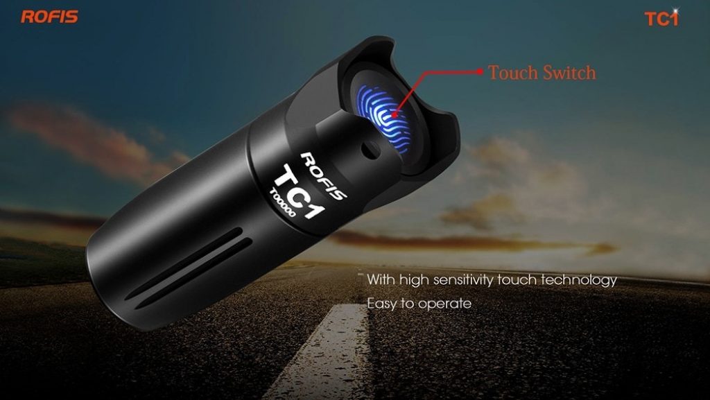 coupon, gearbest, ROFIS TC1 Mini LED Flashlight with Touching Gear Shift Function
