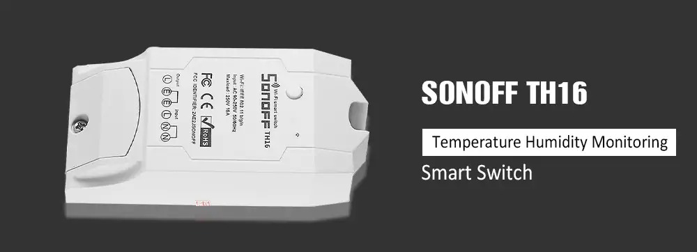 coupon, gearbest, SONOFF TH16 Temperature Humidity Monitoring Smart Switch