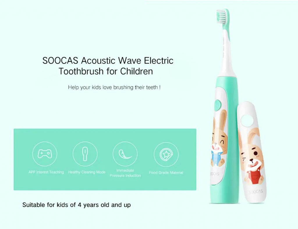 coupon, gearbest, SOOCAS C1 Cute Portable Electric Toothbrush for Kids