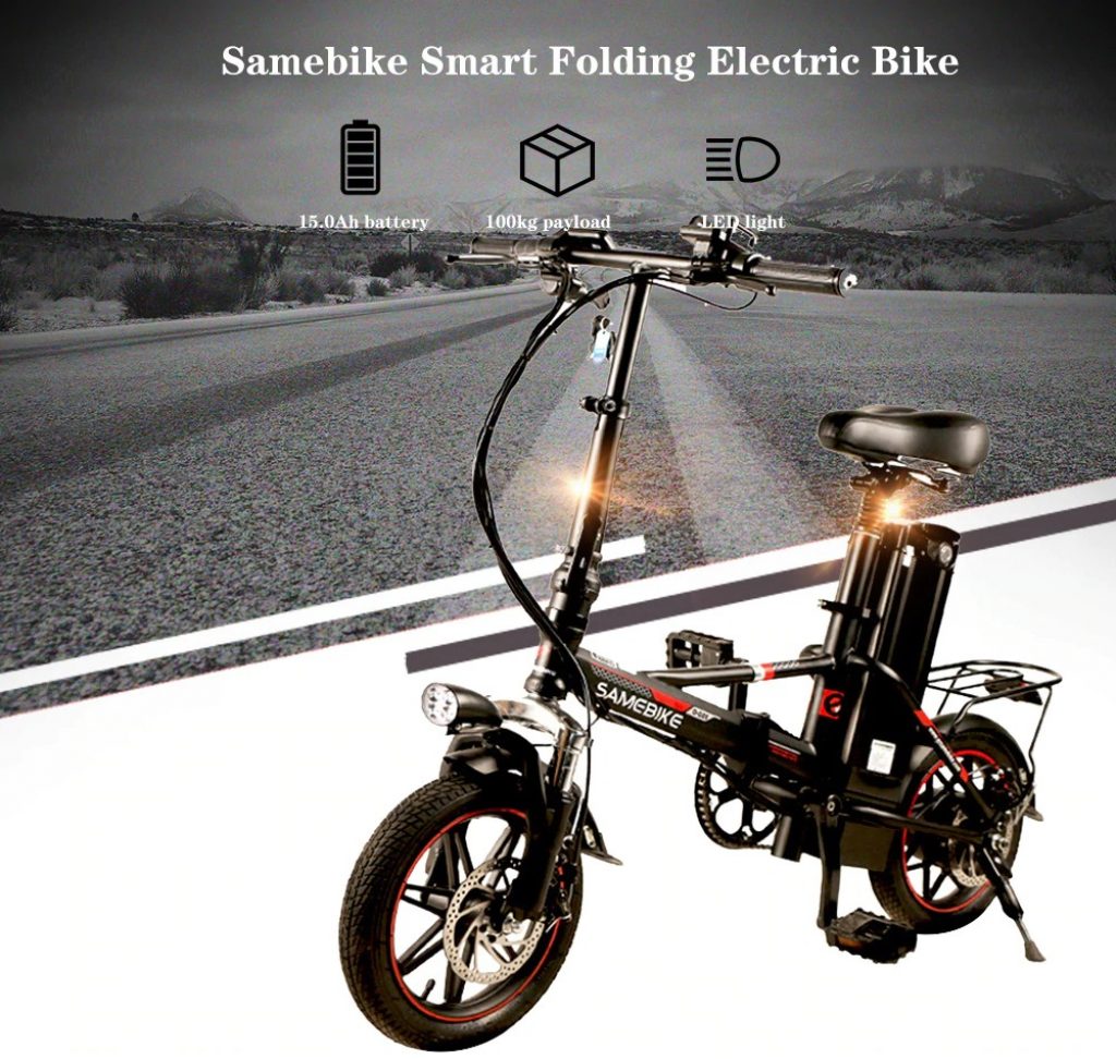 coupon, gearbest, Samebike XMZ1214 Outdoor 15Ah Battery Smart Folding Electric Bike