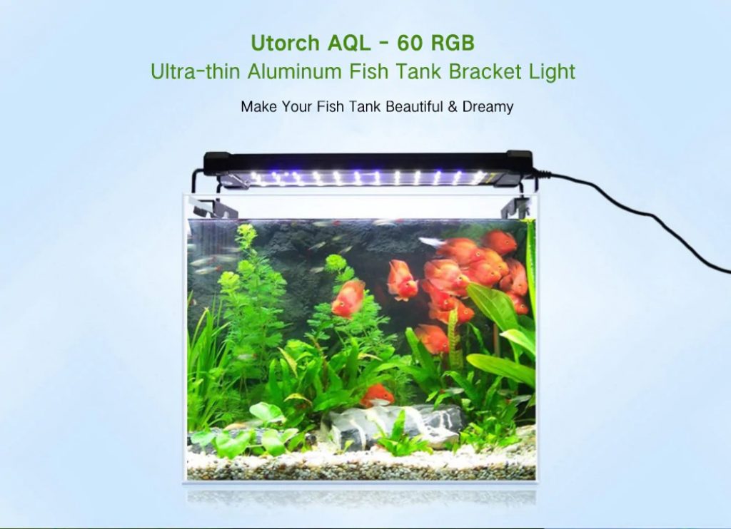 coupon, gearbest, Utorch AQL - 60 RGB Ultra-thin Aluminum Fish Tank Bracket Light