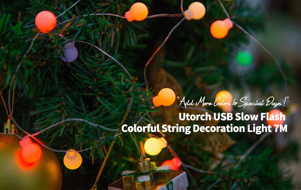 coupon, gearbest, Utorch USB Slow Flash Colorful String Decoration Light 7M