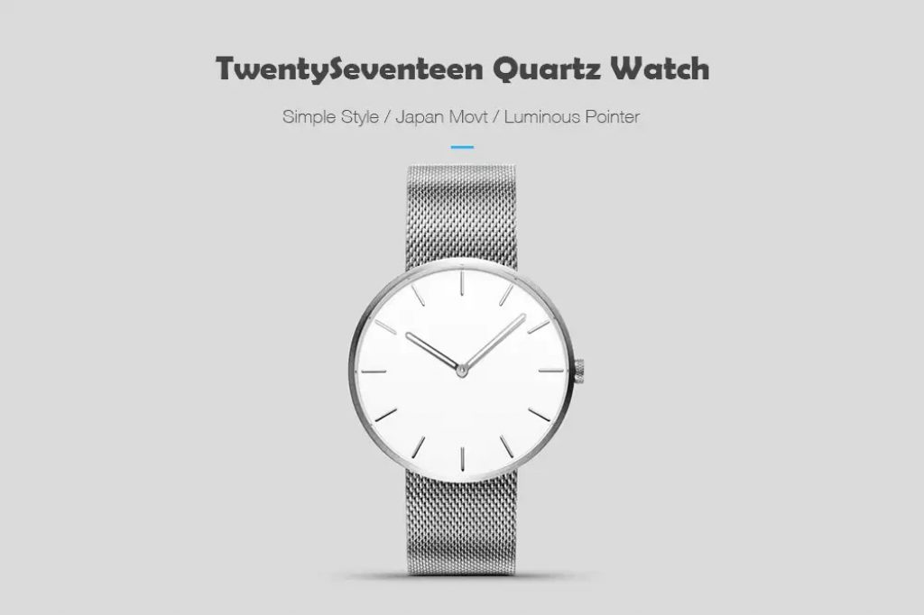 coupon, gearbest, Xiaomi youpin TwentySeventeen Light and Fashionable Waterproof Luminous Quartz Watch