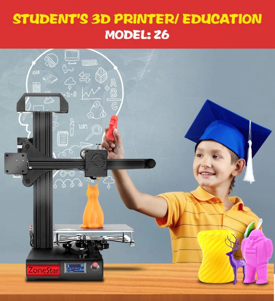 coupon, gearbest, ZONESTAR Z6 High Precision Education OLED Portable Mini 3d Printer