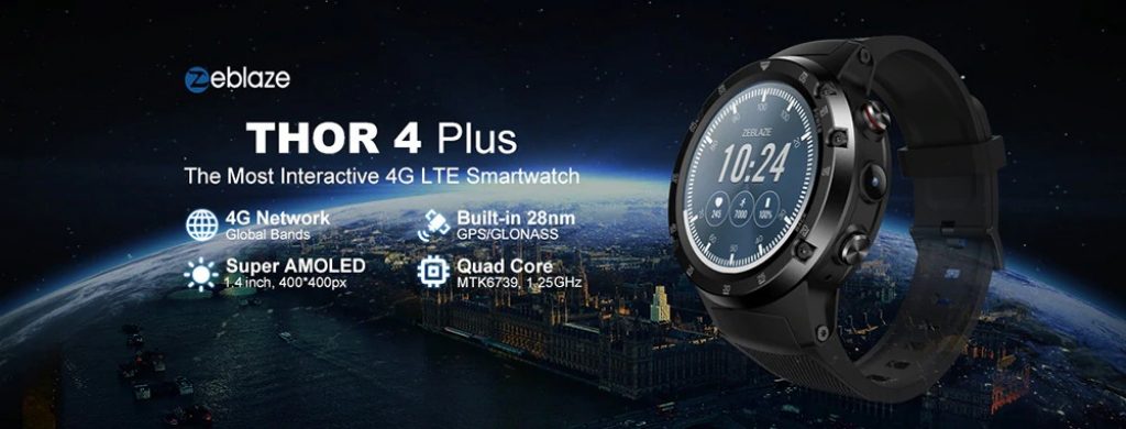 tomtop, coupon, gearbest, Zeblaze THOR 4 Plus 4G Smartwatch Phone