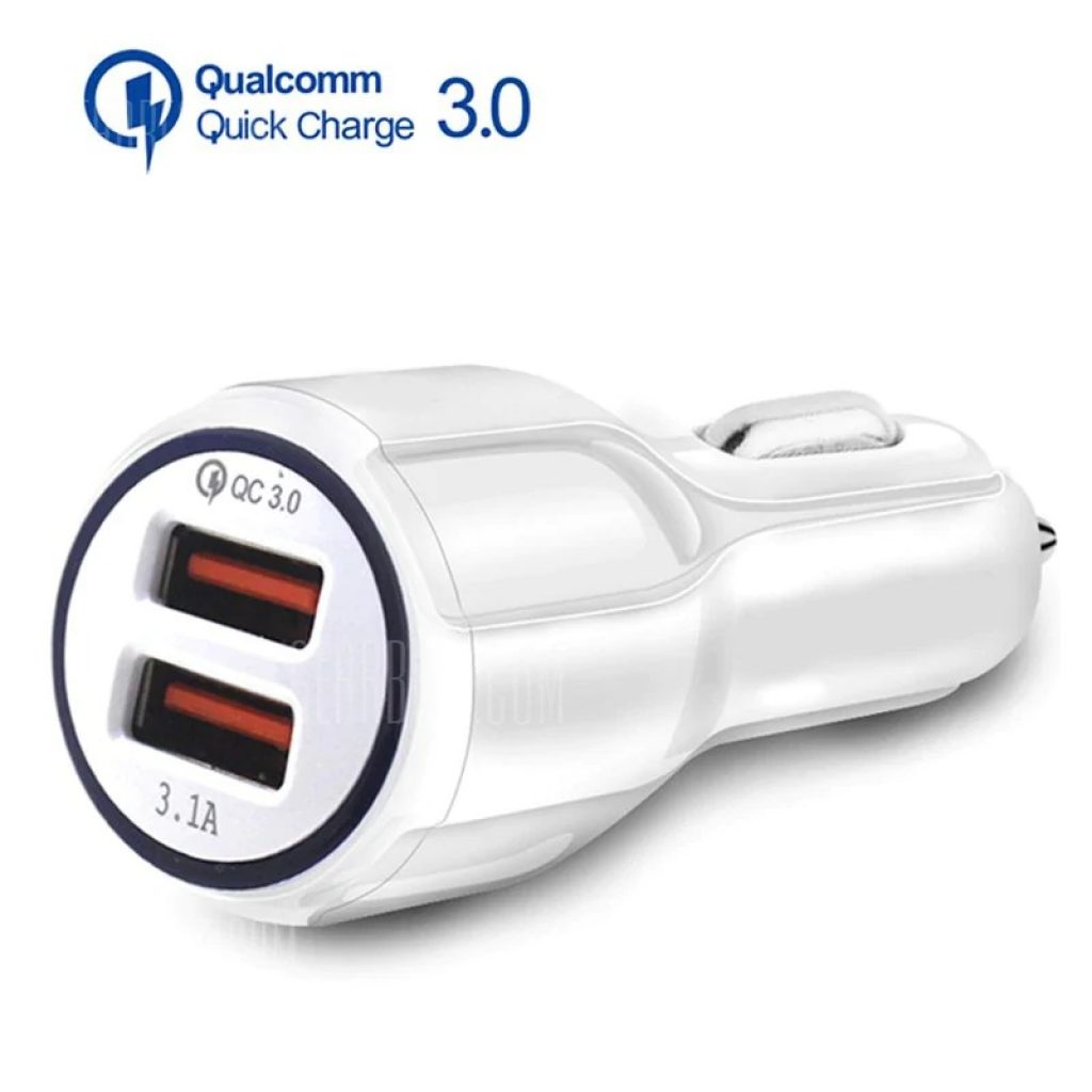coupon, gearbest, 3.1A Dual USB Car Charger Quick Charge QC 3.0 Car Charger