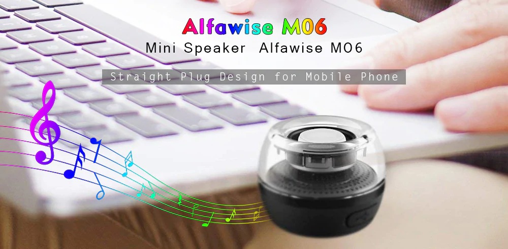 coupon, gearbest, Alfawise M06 Straight Plug Design Mobile Phone Mini Speaker