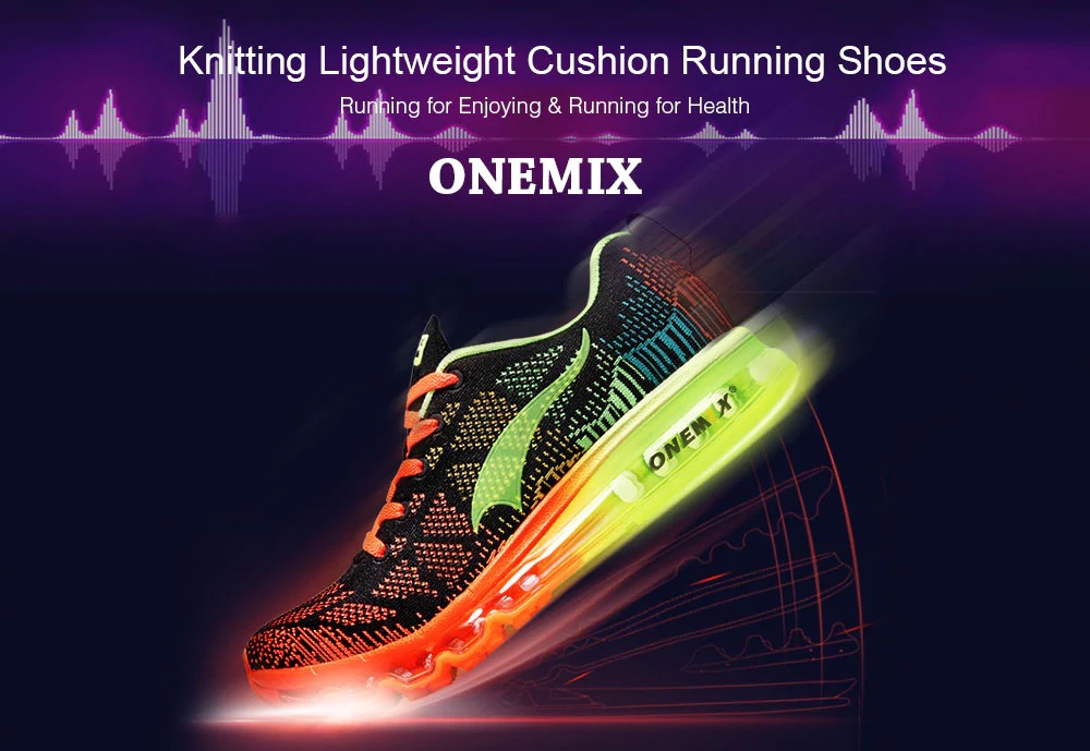 coupon, gearbest, Onemix Knitting Lightweight Cushion Running Shoes
