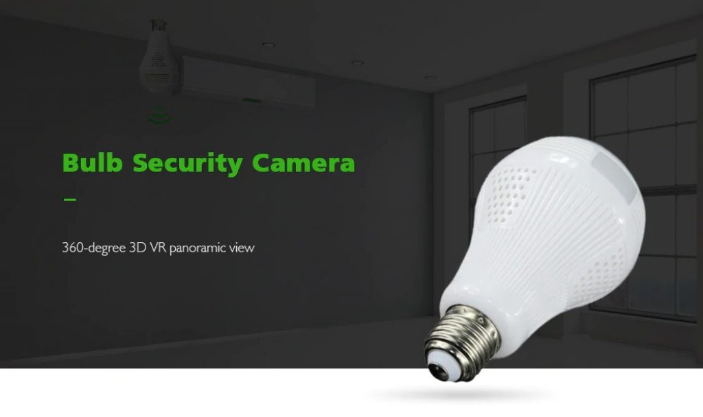 coupon, gearbest, Panoramic View Wi-Fi IP Bulb Security Camera