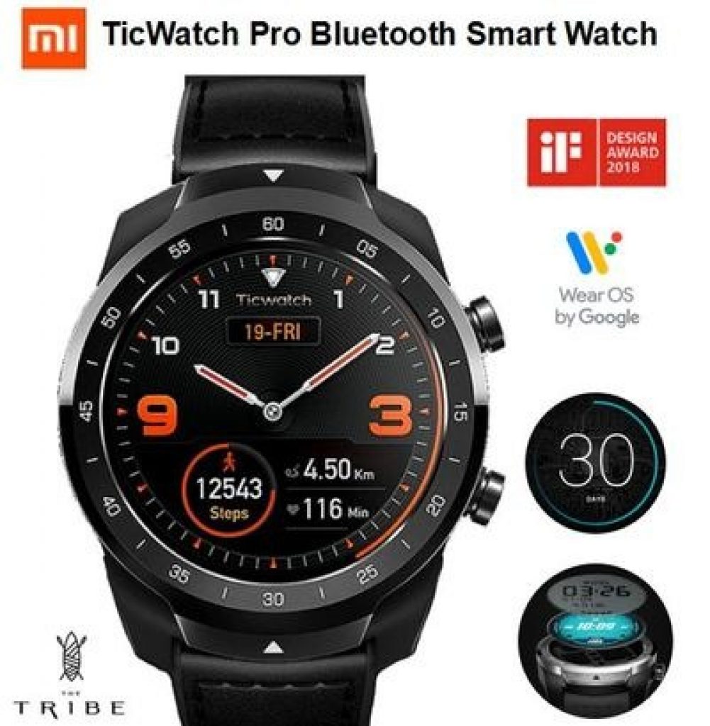 coupon, banggood, XIAOMI TicWatch Pro Smartwatch 1.4'' Round Dual Screen IP68 Waterproof AI Heart Rate Monitor Smart Bracelet