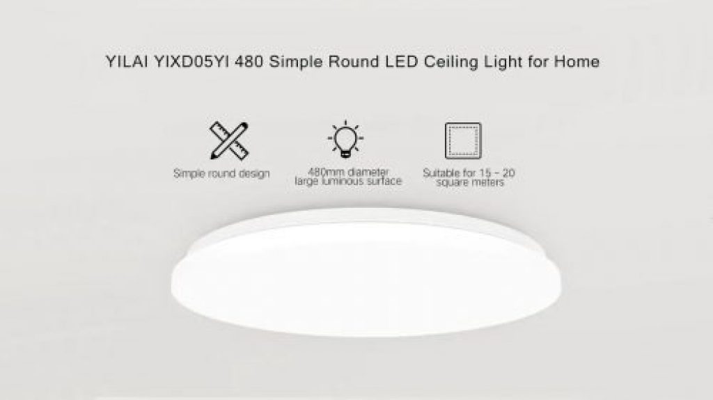 coupon, gearbest, Xiaomi Yeelight YILAI YlXD05Yl 32W 480 Simple Round LED Smart Ceiling Light for Home AC220-240V