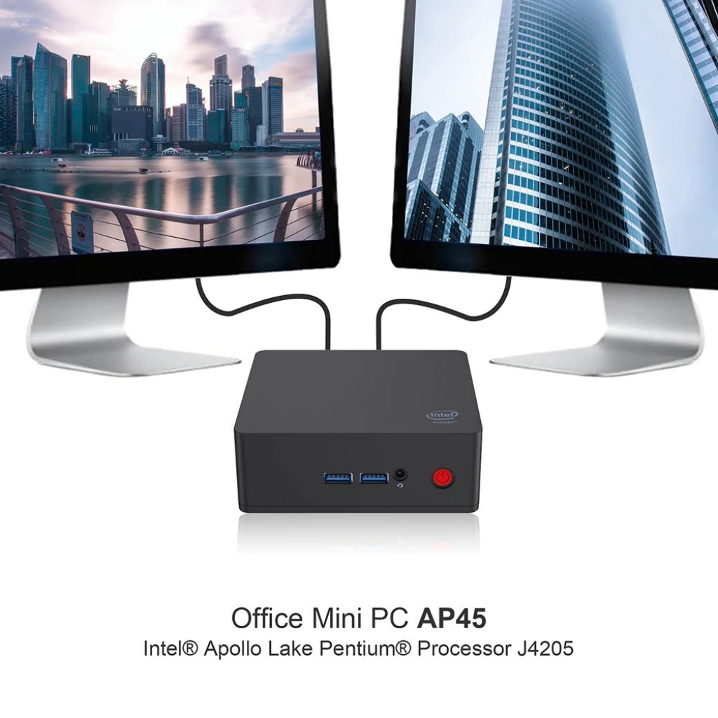 AP45 J4205 Office Mini PC - BLACK 8GB LPDDR4 + 128GB SSD EU PLUG, coupon, GearBest