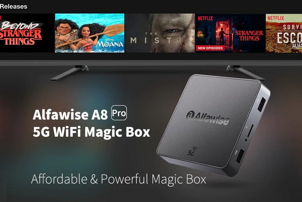 coupon, gearbest, Alfawise A8 Pro 5G Wifi Magic TV Box