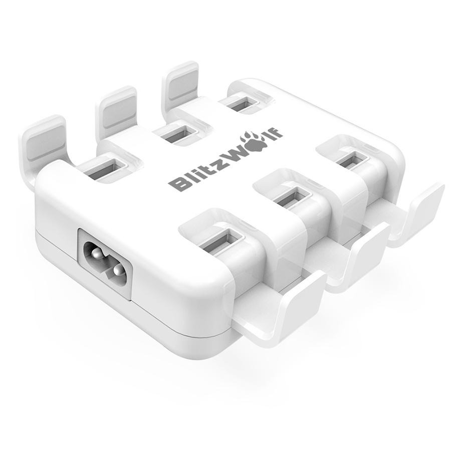 BlitzWolf® BWS4 50W Smart 6-Port High Speed Desktop USB Charger Socket Outlet - AU plug, coupon, BANGGOOD