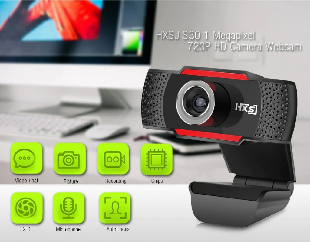 coupon, gearbest, HXSJ S30 USB 1 Megapixel HD Camera Webcam