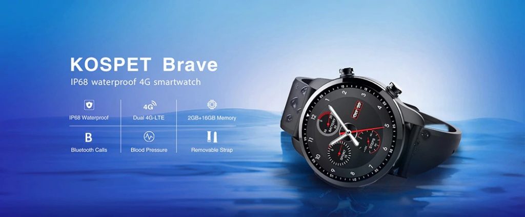 tomtop, coupon, gearbest, Kospet Brave 4G Smartwatch Phone