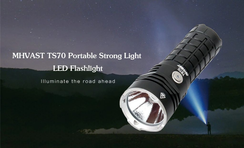 coupon, gearbest, MHVAST TS70 Portable Strong Light LED Flashlight for Outdoor