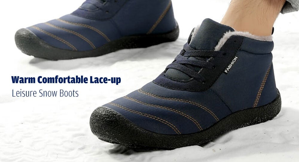 coupon, gearbest, VANCAT Men Warm Snow Boots Comfortable Lace-up
