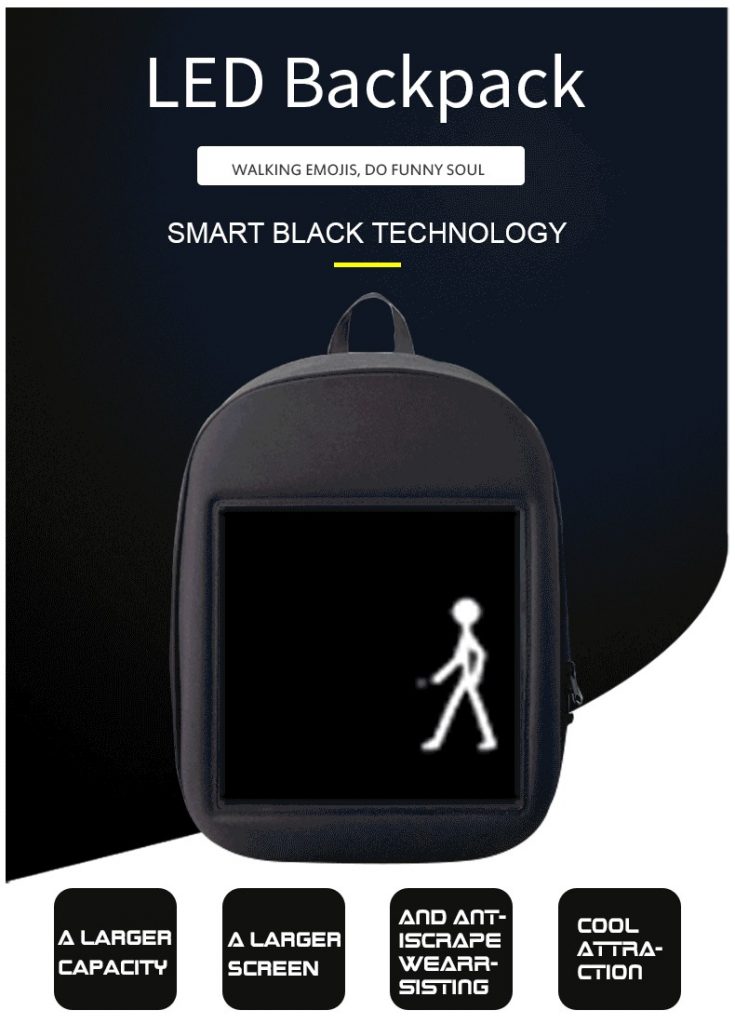 coupon, gearbest, Fashion WIFI Version Smart Led Dynamic Backpack 
