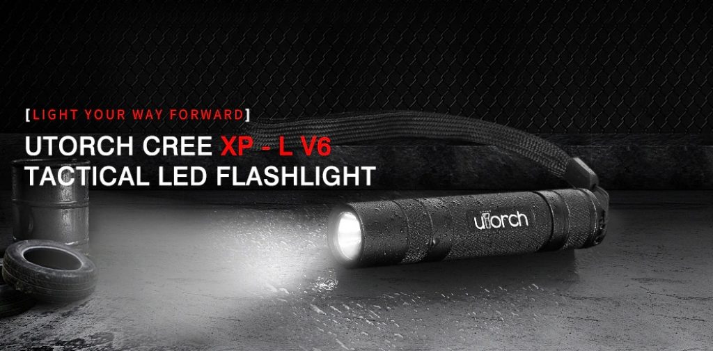 coupon, gearbest, Utorch V8 + CREE XPL Portable LED Flashlight