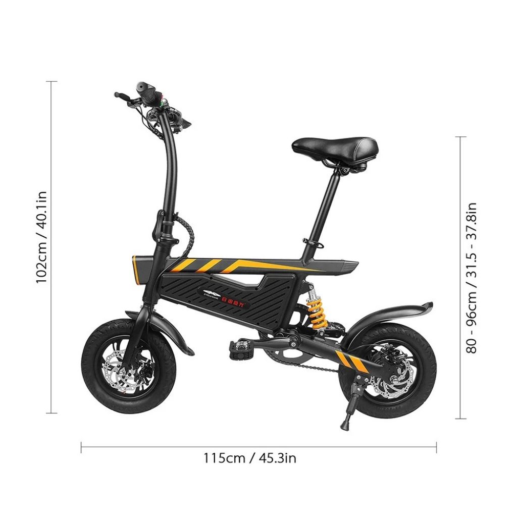 coupon, tomtop, Ziyoujiguang T18 15.74 Inch Folding Eletric Bicycle