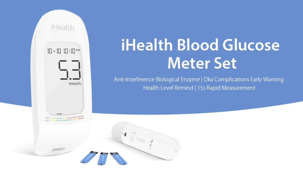 coupon, gearbest, iHealth AG - 607 Blood Glucose Tester Set from Xiaomi youpin