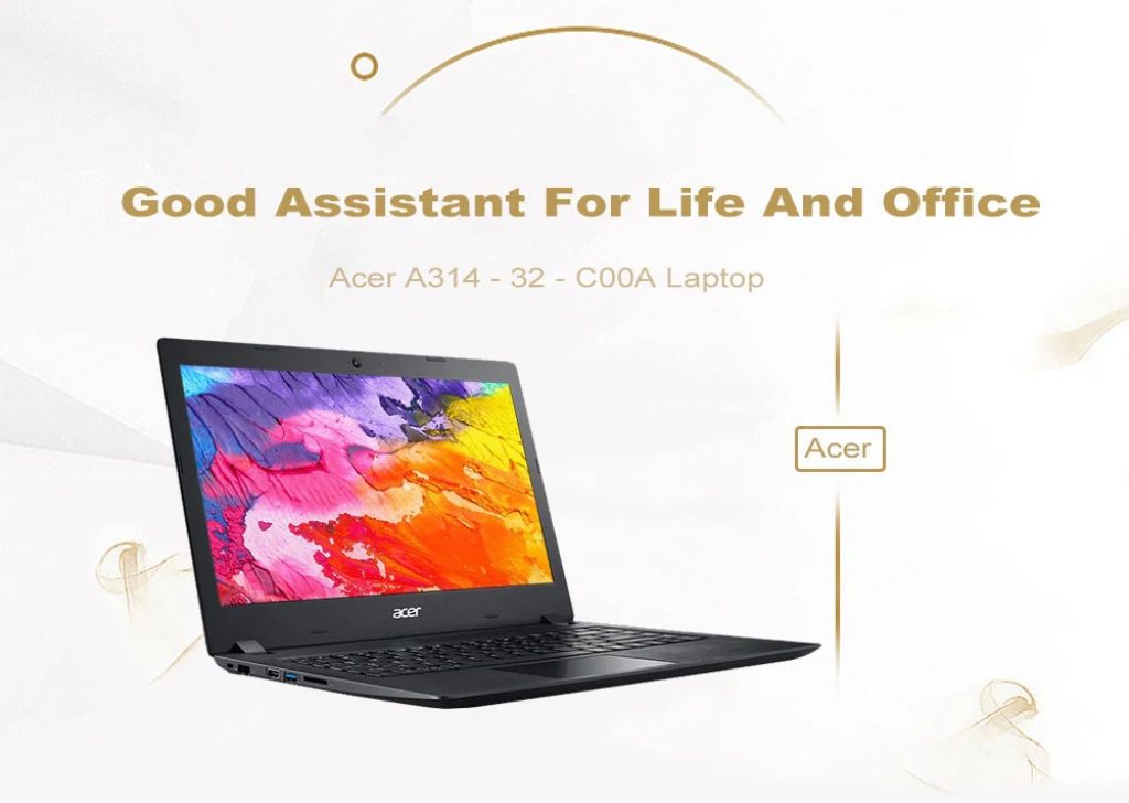 coupon, gearbest, Acer A314 - 32 - C00A Laptop 4GB DDR4 128GB SSD