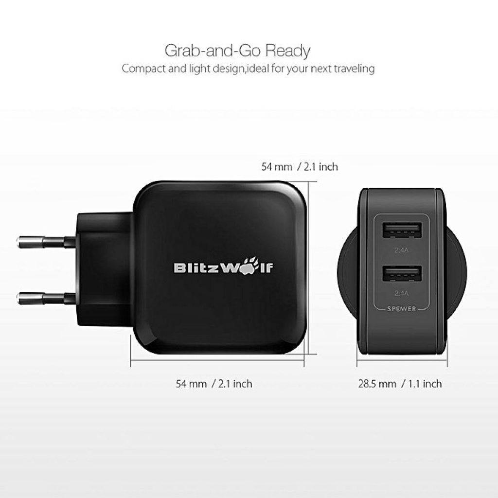 coupon, banggood, BlitzWolf® BW-S2 4.8A 24W Dual EU USB Charger