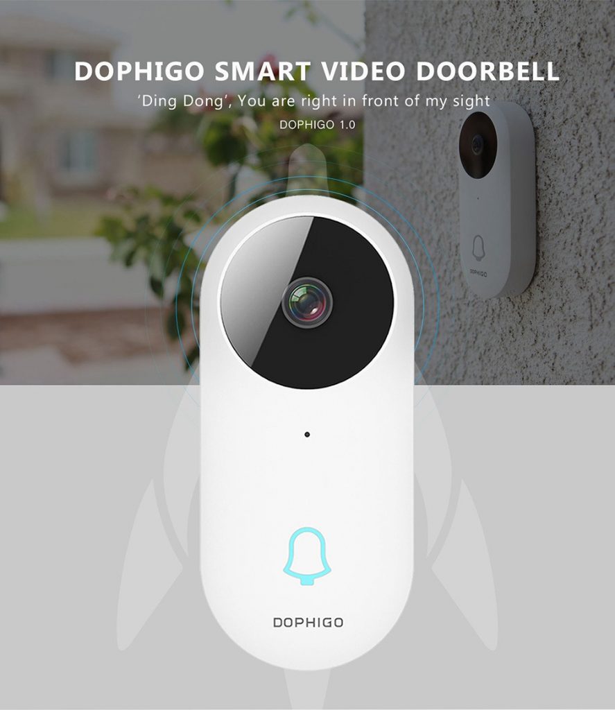 coupon, geekbuying, Dophigo DPH-DI-200 Smart Wifi Video Doorbell Door Intercom with Indoor Chime Water Resistant Two-way Audio