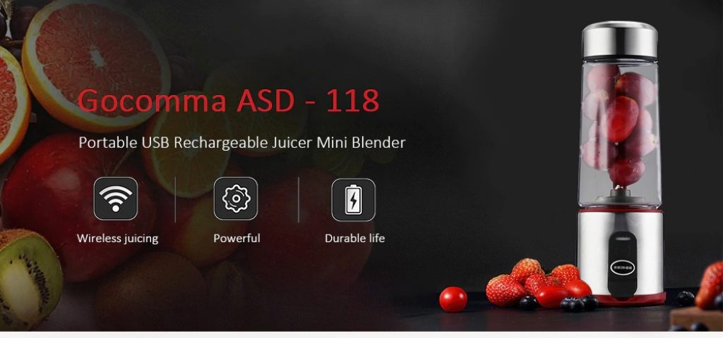 coupon, gearbest, Gocomma ASD - 118 Portable Electric Juicer Mini Blender