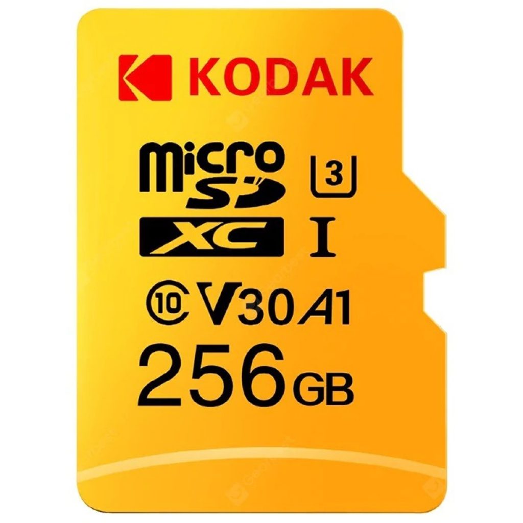 coupon, gearbest, Kodak High Speed U3 A1 V30 Micro SD Card TF Card - Yellow 256G