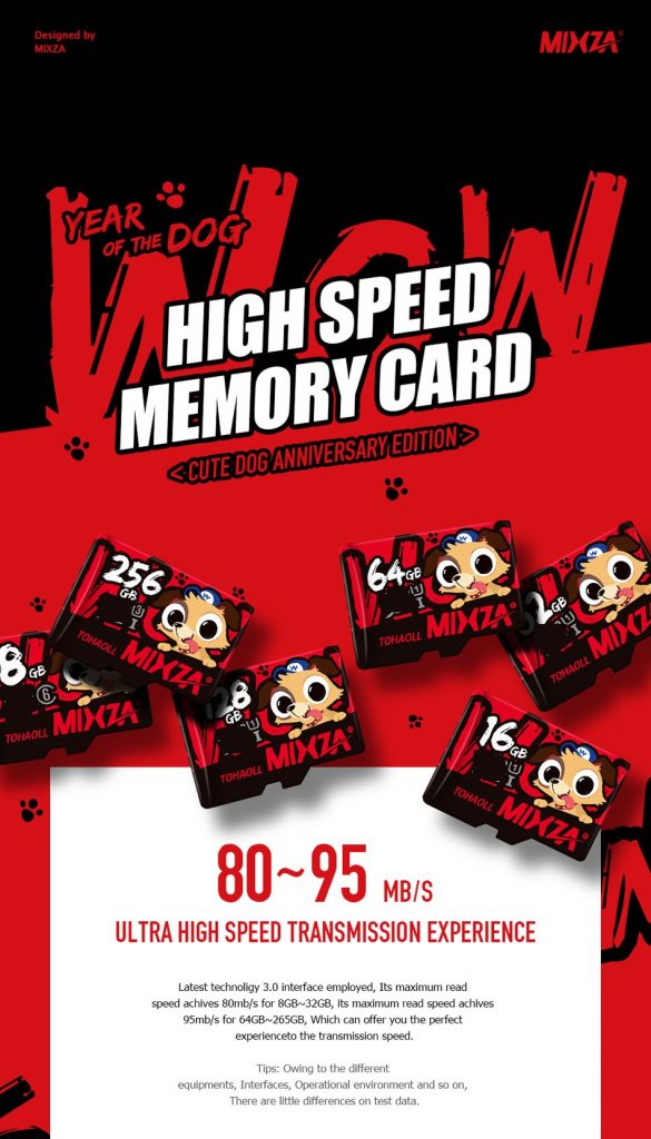 coupon, banggood, Mixza Year of the Dog Limited Edition U1 32GB TF Memory Card
