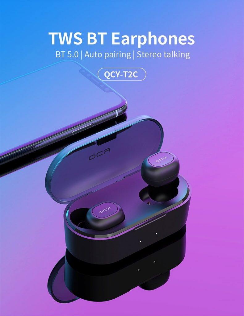 coupon, gearvita, QCY T1S Mini TWS Wireless Earphones Bluetooth 5.0
